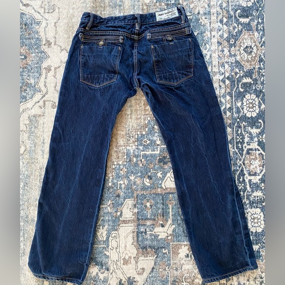 Jimmy Taverniti Denim Jeans. Distressed Wash, Button Fly Anti-Exposure. Size 34. - Picture 4 of 12